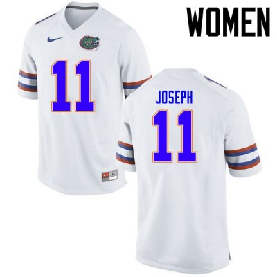 Women's Florida Gators #11 Vosean Joseph NCAA Nike White Authentic Stitched College Football Jersey AKH2462XL